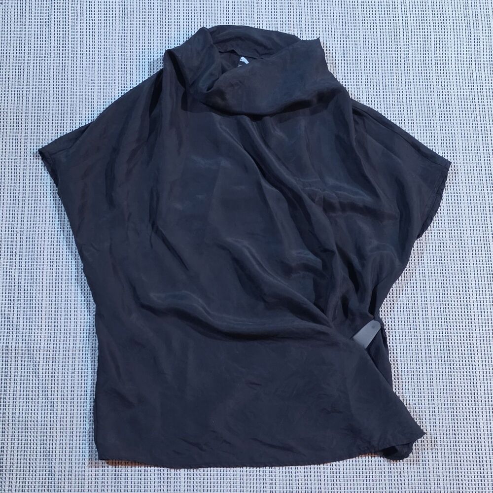 Puma By Hussein Chalayan Black Silk Top Women's M Lightweight Lifestyle